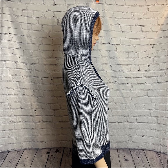 EVA MENDES Sweatshirt Hoodie Size M (runs small) Blue Silver Knit - Picture 8 of 8